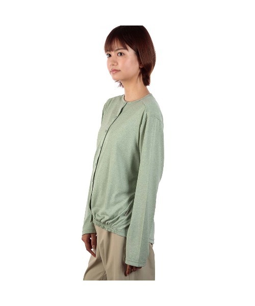 Foxfire(フォックスファイヤー)の「SCメランジスナップカーディ(Tシャツ/カットソー・レディース・ライトグリーン/アイボリー/ネイビー・S/M/L)」の4枚目の写真