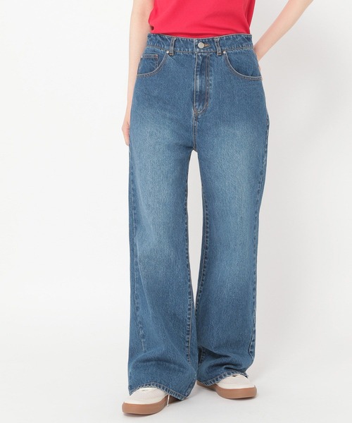 studio CLIP（スタディオクリップ）の「【daily CLIP】セミフレアルーズデニム（デニムパンツ・レディース・ライトブルー/ブルー・MEDIUM/LARGE）」の6枚目の写真