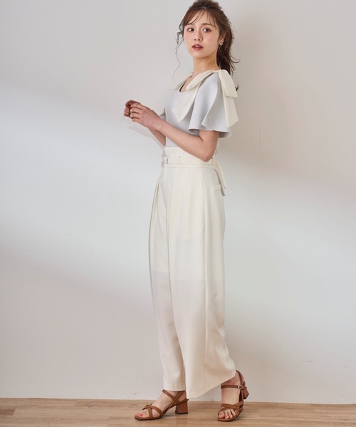 31 Sons de mode(トランテアン ソン ドゥ モード)の「2026SS新色 ベルト付きカラーワイドパンツ(その他パンツ・レディース・オフホワイト/ピンク/ライトグリーン/ライトグレー/アイボリー/イエロー/ブラック・36/38/S/M)」の11枚目の写真