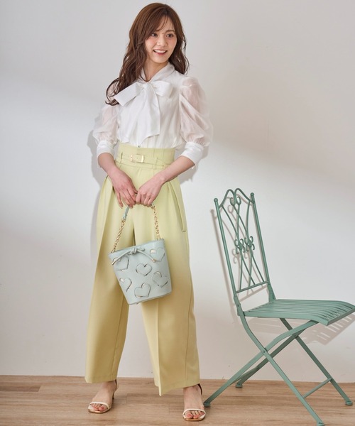 31 Sons de mode(トランテアン ソン ドゥ モード)の「2026SS新色 ベルト付きカラーワイドパンツ(その他パンツ・レディース・オフホワイト/ピンク/ライトグリーン/ライトグレー/アイボリー/イエロー/ブラック・36/38/S/M)」の22枚目の写真