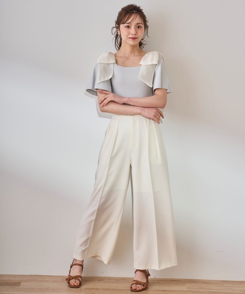 31 Sons de mode(トランテアン ソン ドゥ モード)の「2026SS新色 ベルト付きカラーワイドパンツ(その他パンツ・レディース・オフホワイト/ピンク/ライトグリーン/ライトグレー/アイボリー/イエロー/ブラック・36/38/S/M)」の17枚目の写真