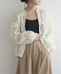 notch. | 刺繍チュールブルゾン(ブルゾン)