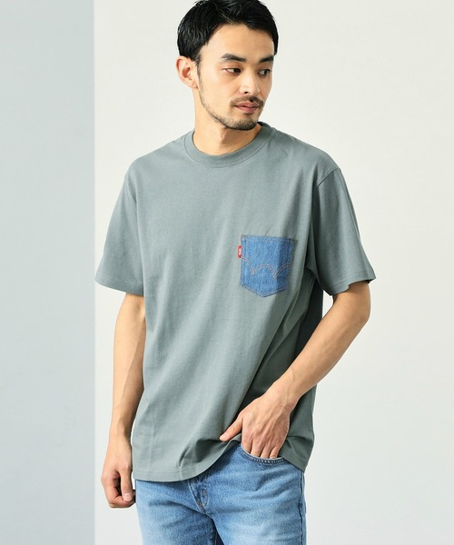 EDWIN(エドウィン)の「EDWIN エドウィン デニムポケット Tシャツ 半袖(Tシャツ/カットソー・メンズ・ホワイト/グレー/ブラック・MEDIUM/LARGE/X-LARGE)」の3枚目の写真