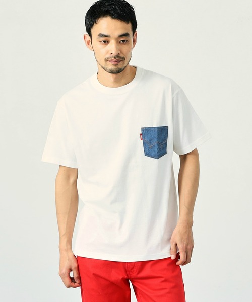 EDWIN(エドウィン)の「EDWIN エドウィン デニムポケット Tシャツ 半袖(Tシャツ/カットソー・メンズ・ホワイト/グレー/ブラック・MEDIUM/LARGE/X-LARGE)」の1枚目の写真