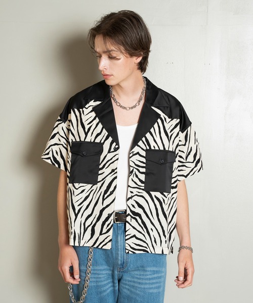 Animal Design Open Collar Shirt/デザインオープンカラーシャツ