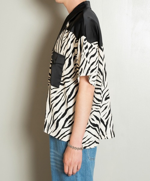 Forte（フォルテ）（フォルテ）の「Animal Design Open Collar Shirt/デザインオープンカラーシャツ/ドレープ/開襟（シャツ/ブラウス・メンズ・ホワイト/ブラウン・MEDIUM/LARGE）」の13枚目の写真