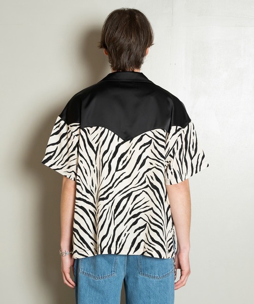 Forte（フォルテ）（フォルテ）の「Animal Design Open Collar Shirt/デザインオープンカラーシャツ/ドレープ/開襟（シャツ/ブラウス・メンズ・ホワイト/ブラウン・MEDIUM/LARGE）」の14枚目の写真