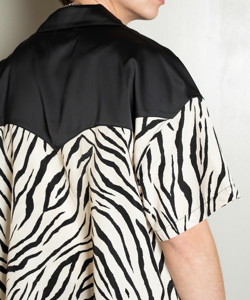 Forte（フォルテ）（フォルテ）の「Animal Design Open Collar Shirt/デザインオープンカラーシャツ/ドレープ/開襟（シャツ/ブラウス・メンズ・ホワイト/ブラウン・MEDIUM/LARGE）」の18枚目の写真