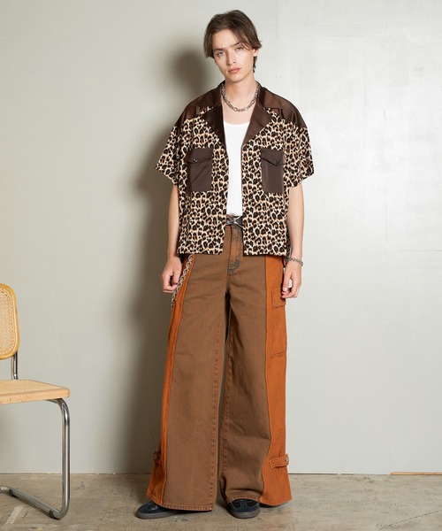 Forte（フォルテ）（フォルテ）の「Animal Design Open Collar Shirt/デザインオープンカラーシャツ/ドレープ/開襟（シャツ/ブラウス・メンズ・ホワイト/ブラウン・MEDIUM/LARGE）」の6枚目の写真