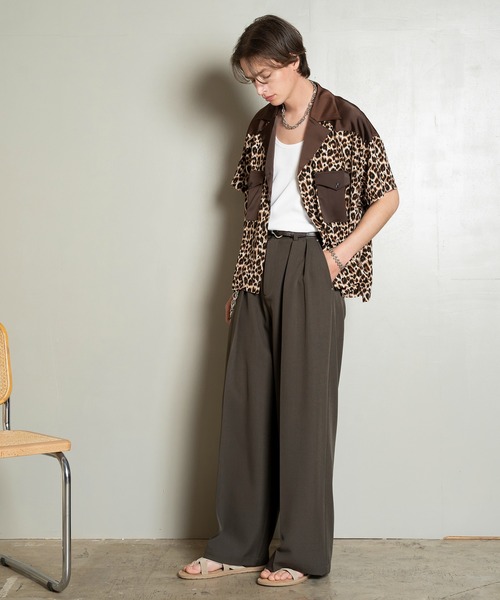 Forte（フォルテ）（フォルテ）の「Animal Design Open Collar Shirt/デザインオープンカラーシャツ/ドレープ/開襟（シャツ/ブラウス・メンズ・ホワイト/ブラウン・MEDIUM/LARGE）」の22枚目の写真