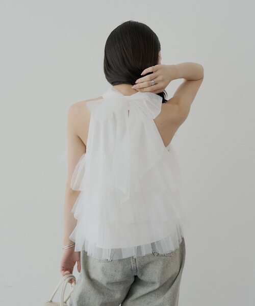 Chico（チコ）の「チュールティアードアメスリブラウス（シャツ/ブラウス・レディース・ホワイト/ピンク/ブルー・FREE）」の6枚目の写真