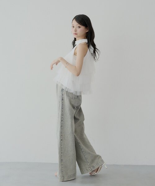 Chico（チコ）の「チュールティアードアメスリブラウス（シャツ/ブラウス・レディース・ホワイト/ピンク/ブルー・FREE）」の8枚目の写真