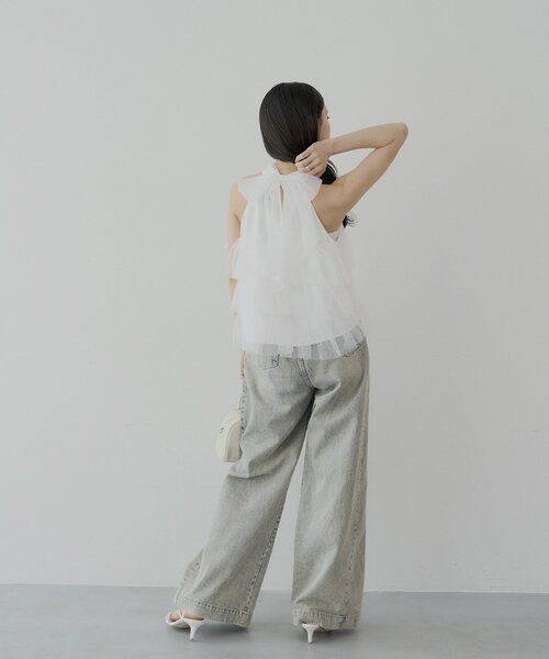 Chico（チコ）の「チュールティアードアメスリブラウス（シャツ/ブラウス・レディース・ホワイト/ピンク/ブルー・FREE）」の11枚目の写真