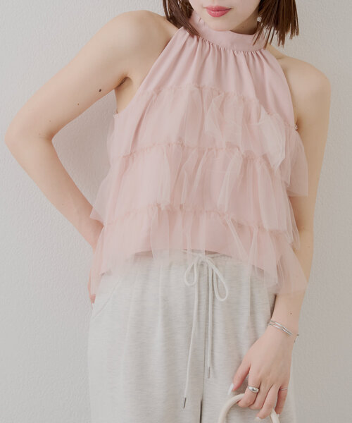 Chico（チコ）の「チュールティアードアメスリブラウス（シャツ/ブラウス・レディース・ホワイト/ピンク/ブルー・FREE）」の19枚目の写真