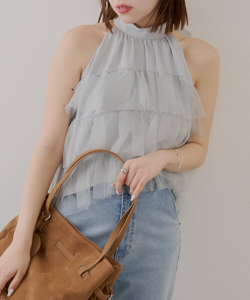 チュールティアードアメスリブラウス（シャツ/ブラウス）｜Chico