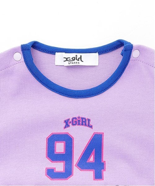 X-girl Stages(エックスガールステージス)の「ナンバリングワンピース風半袖ロンパース(ロンパース・キッズ・ラベンダー/オフホワイト・70cm)」の17枚目の写真