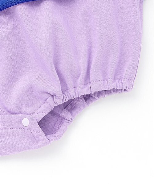 X-girl Stages(エックスガールステージス)の「ナンバリングワンピース風半袖ロンパース(ロンパース・キッズ・ラベンダー/オフホワイト・70cm)」の12枚目の写真