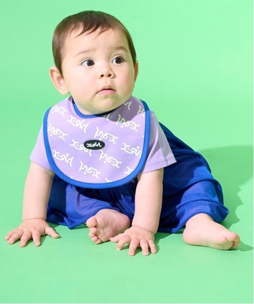 X-girl Stages(エックスガールステージス)の「ナンバリングワンピース風半袖ロンパース(ロンパース・キッズ・ラベンダー/オフホワイト・70cm)」の3枚目の写真