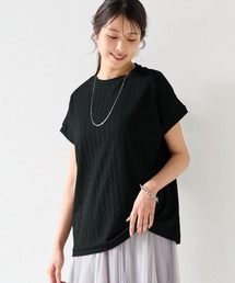 SMILE LAND | ＜大きいサイズ＞ドライタッチぽこぽこジャガードカットソーゆるシルエットプルオーバー（吸汗速乾・UVカット）(Tシャツ/カットソー)