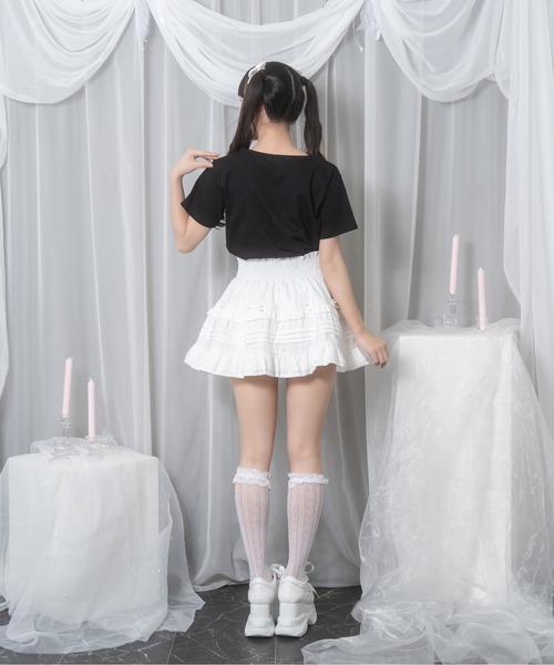 Honey Cinnamon（ハニーシナモン）の「ロゴ刺繍リボンパールTシャツ（Tシャツ/カットソー・レディース・ブラック/ホワイト/ピンク・FREE）」の14枚目の写真