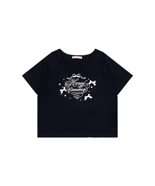 Honey Cinnamon（ハニーシナモン）の「ロゴ刺繍リボンパールTシャツ（Tシャツ/カットソー・レディース・ブラック/ホワイト/ピンク・FREE）」の15枚目の写真