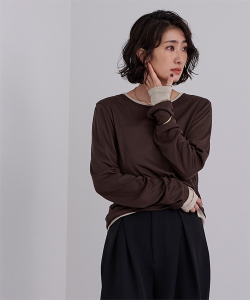 セール】レイヤードトップスセット（Tシャツ/カットソー）｜ur's