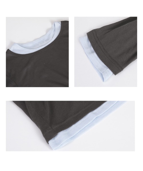 UR'S(ユアーズ)の「レイヤードトップスセット(Tシャツ/カットソー・レディース・グレー系その他/ブラック/イエロー/チャコール/ブラウン/杢グレー・L/M/S)」の22枚目の写真