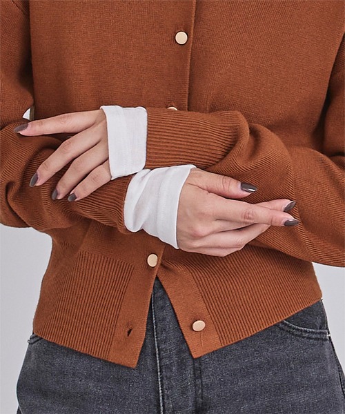 UR'S（ユアーズ）の「レイヤードトップスセット（Tシャツ/カットソー・レディース・グレー系その他/ブラック/イエロー/チャコール/ブラウン/杢グレー・L/M/S）」の9枚目の写真