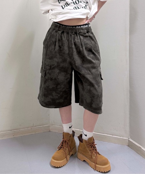 sedacle(セダクル)の「アソート柄ハーフパンツ(デニムパンツ・レディース・グレー系その他/ダークブラウン・MEDIUM/LARGE)」の1枚目の写真