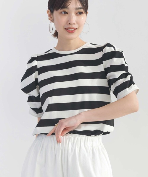 PICCIN(ピッチン)の「袖ギャザーカットソー(Tシャツ/カットソー・レディース・ブラック/オフホワイト/ホワイト系その他/アイボリー/モカ・M)」の4枚目の写真