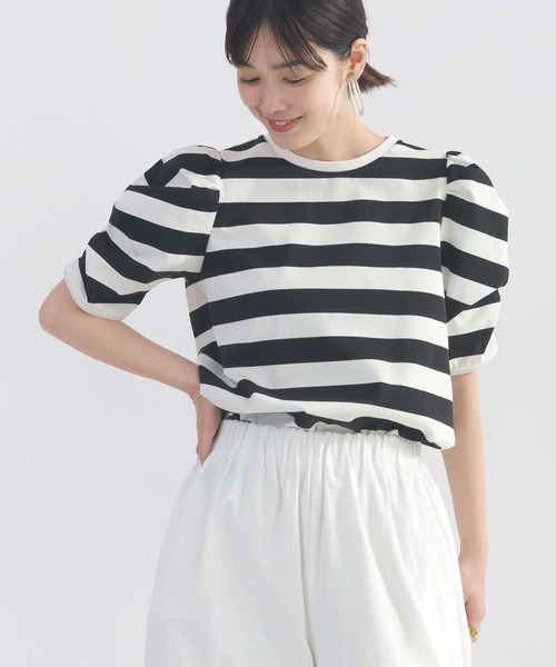 PICCIN(ピッチン)の「袖ギャザーカットソー(Tシャツ/カットソー・レディース・ブラック/オフホワイト/ホワイト系その他/アイボリー/モカ・M)」の12枚目の写真