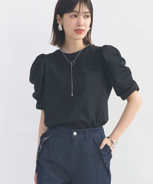 PICCIN(ピッチン)の「袖ギャザーカットソー(Tシャツ/カットソー・レディース・ブラック/オフホワイト/ホワイト系その他/アイボリー/モカ・M)」の6枚目の写真