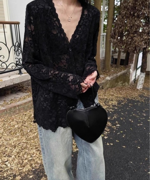 almo（アルモ）の「【LAMPOON】レースカーディガン（カーディガン/ボレロ・レディース・ホワイト/ブラック・FREE）」の13枚目の写真