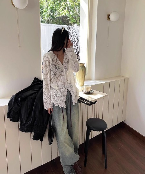 almo（アルモ）の「【LAMPOON】レースカーディガン（カーディガン/ボレロ・レディース・ホワイト/ブラック・FREE）」の9枚目の写真