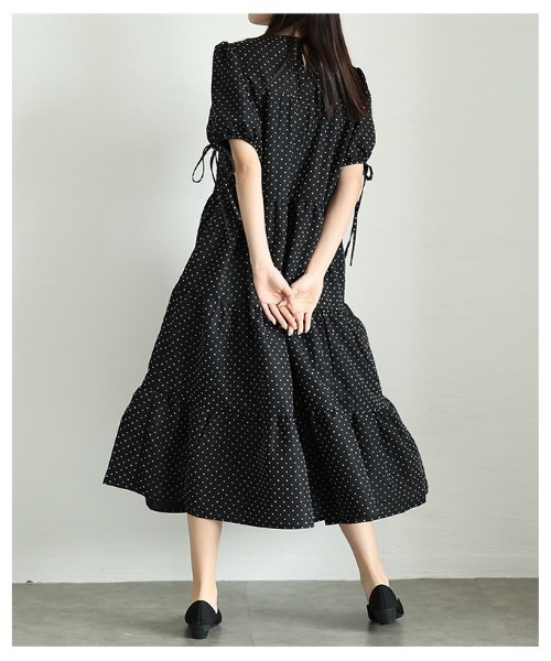 Sawa a la mode（サワアラモード）の「ティアードワンピース（ワンピース・レディース・ドット/ブラック・FREE）」の8枚目の写真