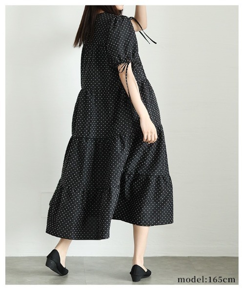 Sawa a la mode（サワアラモード）の「ティアードワンピース（ワンピース・レディース・ドット/ブラック・FREE）」の12枚目の写真