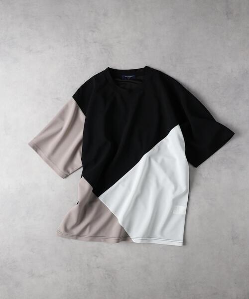 BACK NUMBER(バックナンバー)の「BACK NUMBER(バックナンバー)【メンズ】ジョーゼット斜め切替えデザインTシャツ(Tシャツ/カットソー・メンズ・ホワイト/ネイビー/ブラック・M/L/XL)」の12枚目の写真
