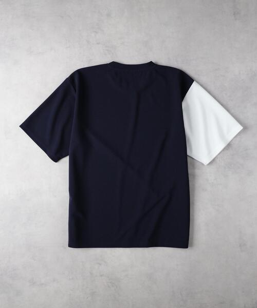 BACK NUMBER(バックナンバー)の「BACK NUMBER(バックナンバー)【メンズ】ジョーゼット斜め切替えデザインTシャツ(Tシャツ/カットソー・メンズ・ホワイト/ネイビー/ブラック・M/L/XL)」の7枚目の写真