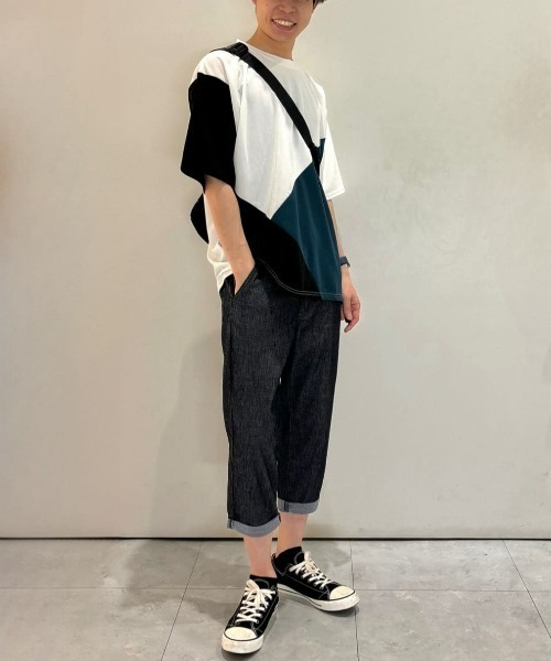 セール】【BACK NUMBER】ジョーゼット斜め切替えデザインTシャツ