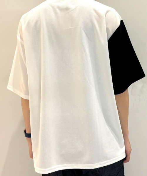 BACK NUMBER（バックナンバー）の「【BACK NUMBER】ジョーゼット斜め切替えデザインTシャツ（Tシャツ/カットソー・メンズ・ホワイト/ネイビー/ブラック・M/L/XL）」の12枚目の写真