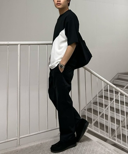 BACK NUMBER（バックナンバー）の「【BACK NUMBER】ジョーゼット斜め切替えデザインTシャツ（Tシャツ/カットソー・メンズ・ホワイト/ネイビー/ブラック・M/L/XL）」の14枚目の写真