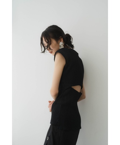 Knuth Marf(クヌースマーフ)の「french sleeve ribbed tops(Tシャツ/カットソー・レディース・ブラック/ホワイト×ブラック・FREE)」の5枚目の写真