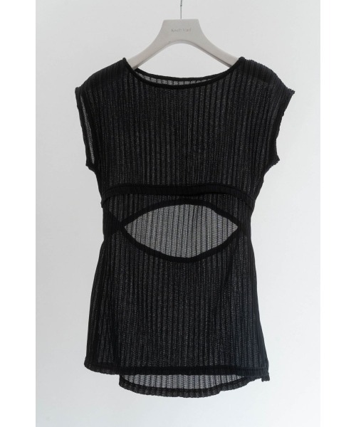 Knuth Marf(クヌースマーフ)の「french sleeve ribbed tops(Tシャツ/カットソー・レディース・ブラック/ホワイト×ブラック・FREE)」の13枚目の写真
