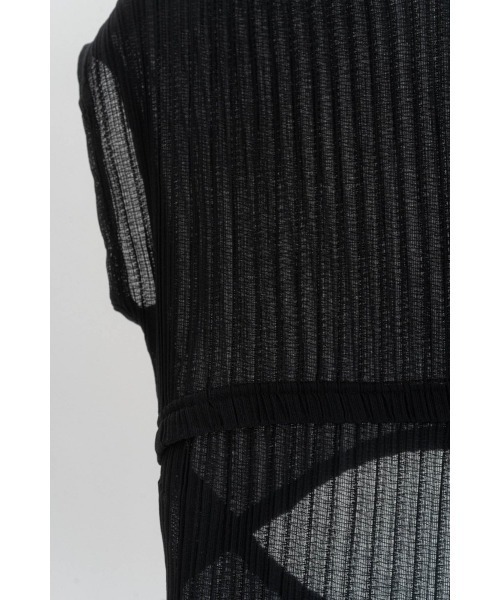 Knuth Marf(クヌースマーフ)の「french sleeve ribbed tops(Tシャツ/カットソー・レディース・ブラック/ホワイト×ブラック・FREE)」の14枚目の写真