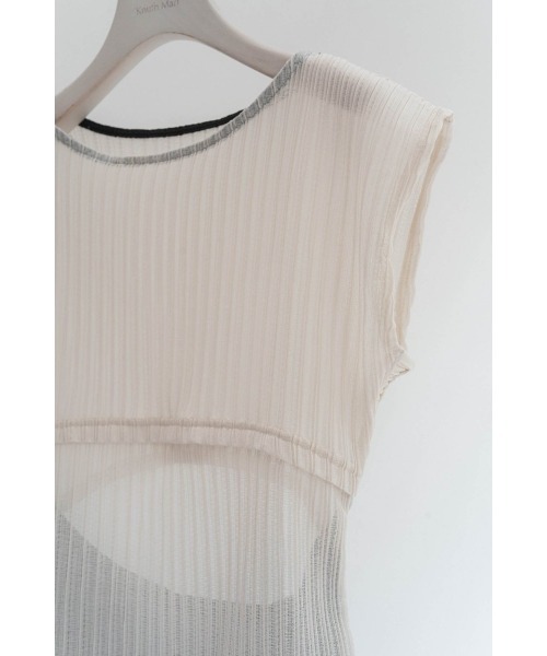 Knuth Marf(クヌースマーフ)の「french sleeve ribbed tops(Tシャツ/カットソー・レディース・ブラック/ホワイト×ブラック・FREE)」の16枚目の写真