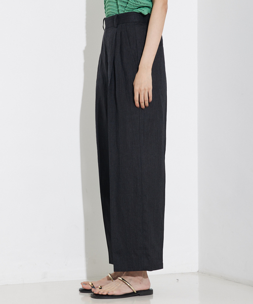 qualite（カリテ）の「【セットアップ対応】ミックスカラーラミーパンツ/リネンパンツ/夏服/カセット服（その他パンツ・レディース・グレイッシュベージュ/チャコールグレー・36/38）」の8枚目の写真