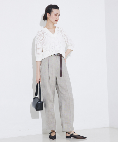 セットアップ対応】ミックスカラーラミーパンツ/リネンパンツ/夏服