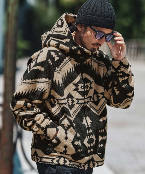 mpa3829- Ortega Pattern Fleece Parka フリースパーカー