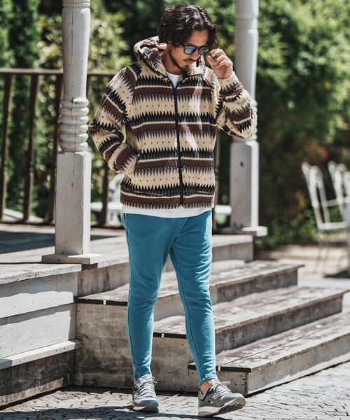 felkod(フィルコッド)の「mpa3829- Ortega Pattern Fleece Parka フリースパーカー(パーカー・メンズ・ブラック/ベージュ・S/M/L)」の15枚目の写真