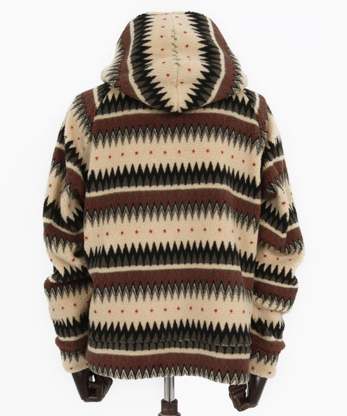 felkod(フィルコッド)の「mpa3829- Ortega Pattern Fleece Parka フリースパーカー(パーカー・メンズ・ブラック/ベージュ・S/M/L)」の18枚目の写真